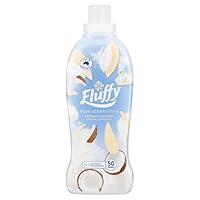 Fluffy Concentrate Liquid Fabric Softener Conditioner, 1L, 50 Washes, Creamy Coconut, Pure Scents-itive, Hypoallergenic