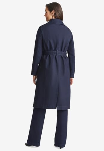 Jessica London Women's Plus Size Refined Denim Trench Coat2