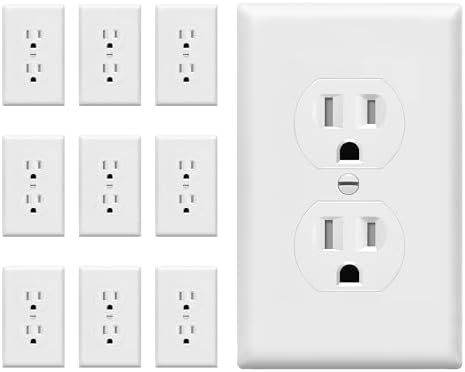 ENERLITES Tamper-Resistant Duplex Receptacle Outlet with Wall Plate, White