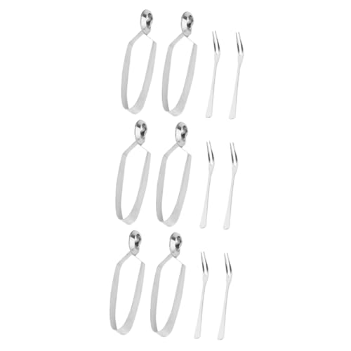 COLLBATH 3 Set Stoviglie Di Lumache Al Forno Forchetta Aperitore Che Serve Vassoio Tostapane Buffet Di Pinze Da Portata Pinze Per Lumache Spillo Cibo Silver Acciaio Inossidabile 4 Pezzi * 3