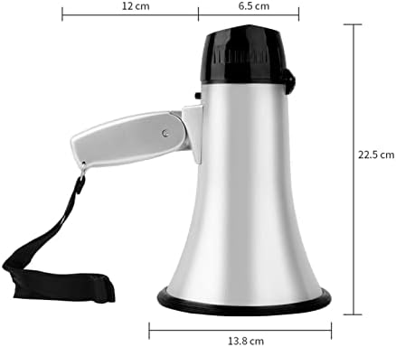 Portable Megaphone Bullhorn Portable 25 Watt Bullhorn Megaphone Siren Loud Speaker Recording Horn Tour Guide Speakers Powerful and Lightweight Amplifiers