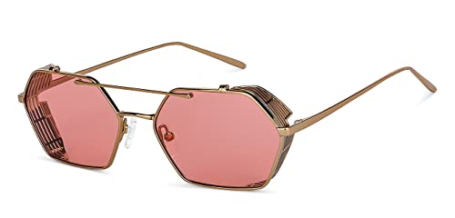 Image of John Jacobs | Full Rim Hexagonal Stylish & Premium Polarized Sunglasses | Surrealist | 100% UV Protected | Men & Women | Wide | JJ S13994