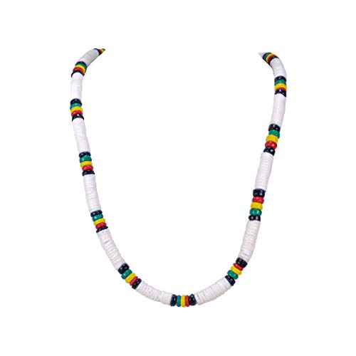 BlueRica Collar de cuentas Puka y Rasta