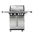 IRONYAK 4+1-Burner Propane Gas Grill, Stainless Steel BBQ Grill with Side Burner, Cast Iron Grates, 50,000 BTU, 570 Sq. In. Cooking Area, Electronic Ignition, Warming Rack, Backyard & Camping (Silver)