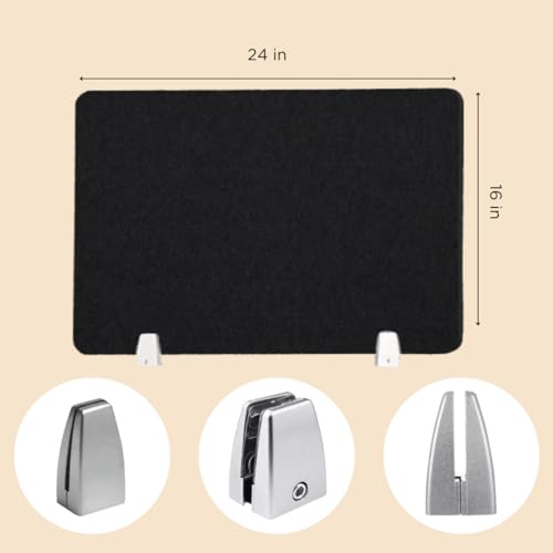 Image of Timber Acoustics Acoustic Desk Divider | Reduce Noise And Visual Distractions | Privacy Panels For Office - Classroom Soundproofing | Table Mounted (16 inch x 24 inch) (Black, Set of 6)