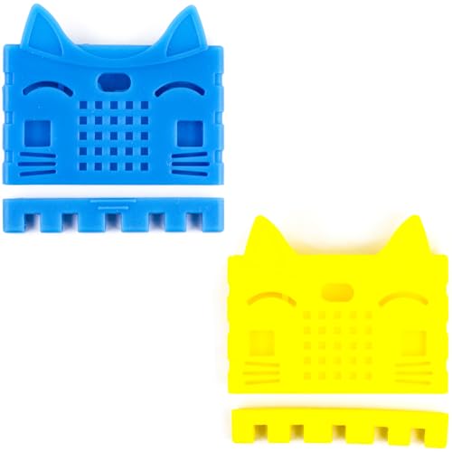 risingsaplings 2pcs Protective Silicone Storage Case for BBC Micro:bit V2 Easy to Install DIY Development Yellow and Blue