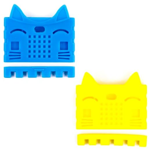 risingsaplings 2pcs Protective Silicone Storage Case for BBC Micro:bit V2 Easy to Install DIY Development Yellow and Blue