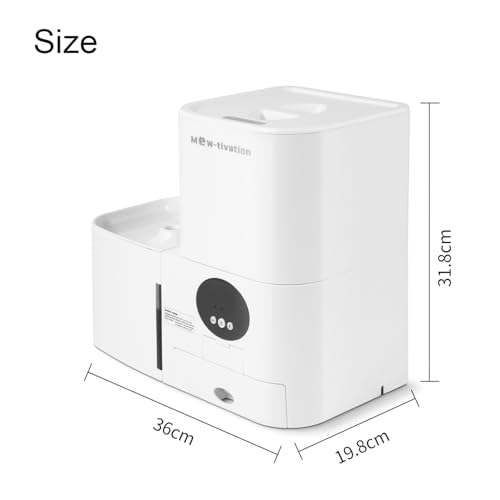 Mew-tivation 【業界初登場!2in1一体型 】自動給餌器 猫 中小型犬用 給餌器&給水器 一体型 スマホ遠隔操作 Wi-Fi対応 1日10食 定時定量 5L大容量フードタンク 3L水タンク 自動餌やり機 音声録音 静音設計 2WAY給電 2匹用 多頭飼いに向け お手入れ簡単 ペット留守番見守り ステンレス皿付き 日本語説明書付き の商品画像 7