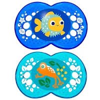 Mam Crystal Soother Twin Pack 6m+ (Fish / Frog)