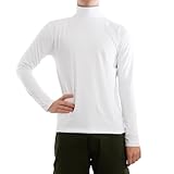 Toocool Maglia Termica Uomo Collo Alto Dolcevita Felpata Elasticizzata – Maglia Invernale Uomo Maniche Lunghe 2826 [Bianco,M]