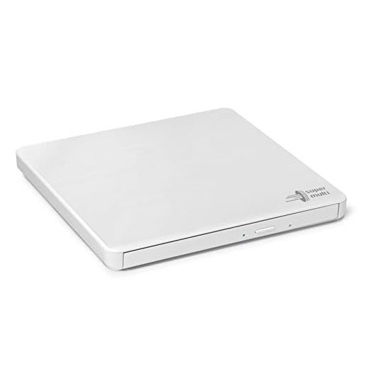 Hitachi-LG 150937 GP60 extern CD/DVD-enhet, bärbar smal brännare, USB 2 (3.0 kompatibel), TV-port, M-DISC-support, 8 x skrivhastighet, Windows 10 och Mac OS kompatibel, vit
