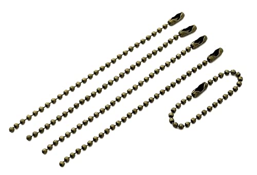 MAHAVIMOKSA 200pcs Connector Clasp Ball Chains Keychain Tag 2.4mm Bead