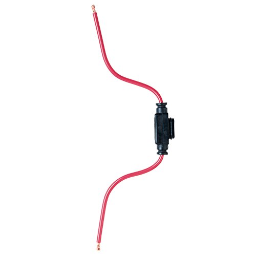 Bussmann HHM In-Line ATM Fuse Holder with Cover - 32V/30A - #12 Wire Leads, 1 Pack , Black