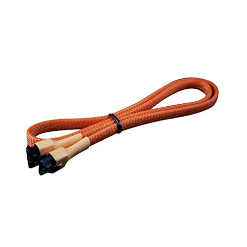Cable de datos SATA 3.0 60cm 180° a 180° naranja UV