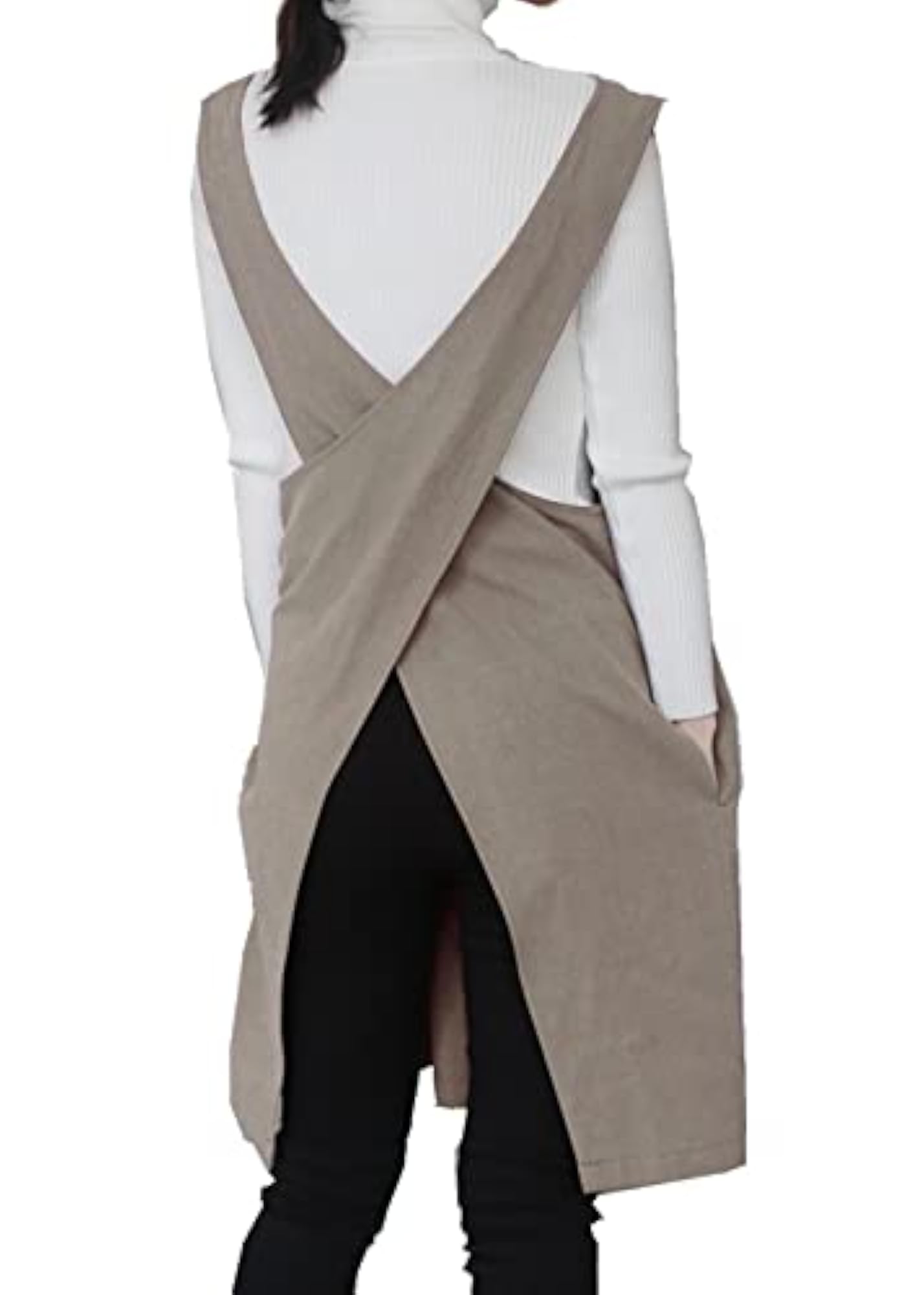 Cotton Linen Japanese Apron, Halter Cross Back Design