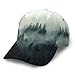 Gorra de béisbol Misty Landscape Fir Forest Hipster Moda vintage Hombres y mujeres Cómodo sombrero de camionero con borde curvo para correr, ciclismo, pesca, tenis, golf, trabajo a domicilio, jardine