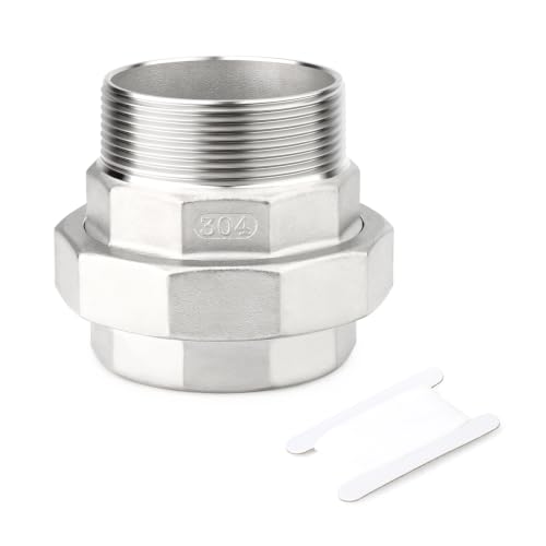 TAISHER 1PCS 304 Stainless Steel Union, 3" NPT Male x 3" NPT Female Cast Pipe Fitting