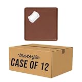 MakerFlo Laseretteยฎ Leatherette Bottle Opener Coaster, Brown, Case of 12