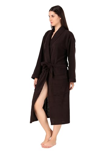 Image of Men's Bath Robe | Full Sleeve Cotton Comfortable and Durable Bathrobe -Suitable for Birthday /Anniversary /Diwali /Couple /wedding Gift | Coffee