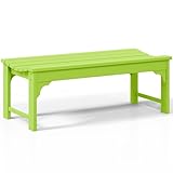 Costaelm Outdoor Benches Weatherproof, All Weather Resistant Park Bench Poly Lumber Backless Garden Bench Seat for Entryway Front Porch, Lime