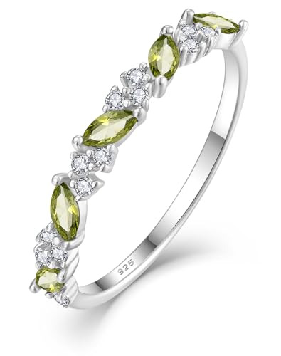 YL Halo Freshwater Pearl Birthstone Ring for Women, Solid 925 Sterling Silver 18K White Gold Plated Eternity Stackable Jewelry Stacking Gifts