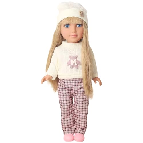 18INDC 18 Inch Girl Doll Set with Outfits Shoes Knit Hat