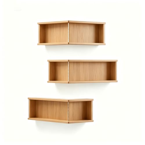 �R�[�i�[�V�F���t �Ǌ|�� �ȃX�y�[�X�ȕǊ|�����R���N�V�����f�B�X�v���C�L���r�l�b�g�A�����ȃX���C�h�h�A�t�������R�[�i�[�t���[�e�B���O�V�F���t3�Z�b�g�A�h�o�R�[�i�[���[�I(Light Wood)