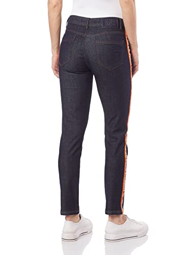 Calca Cigarrete, Cos Intermediario Detalhe Galao, Feminino, Morena Rosa Jeans, Jeans Escuro, 34