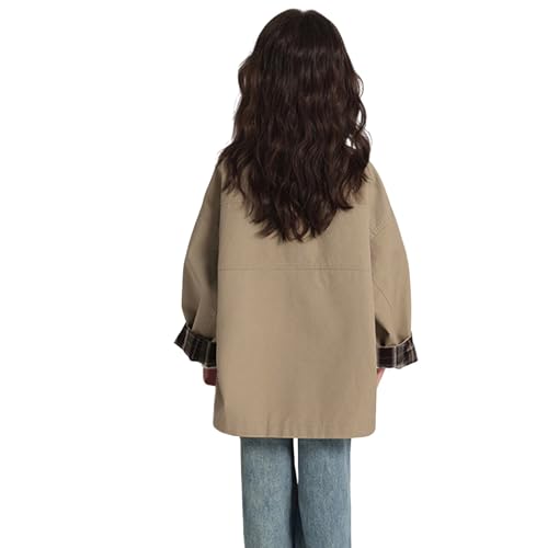 Girls Dress Coats Double Breasted Notch Lapel Collar Kids Fall Winter Trench Coat with Pockets 5 to 12 Years4