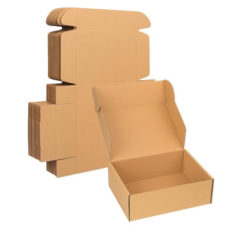 Image of BonKaso 3 Ply Brown Flap Corrugated Boxes for Packaging | 10 inchx7 inchx3.5 inch (Pack of 10)