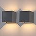 Klighten 2 Stück 12W LED Außenwandleuchten,IP 65,Effektleuchte Wandlampe mit verstellbarem Lichtstrahl,3000K Warmweiß,Anthrazit
