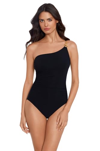 MagicSuit Women's Swimwear Charlize Shelf Bra Adjustable One Piece Swimsuit, Black/Grey, 07