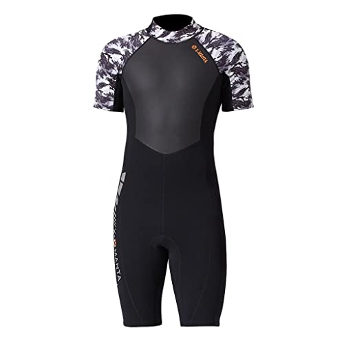 pistro Roupa de mergulho masculina completa de neoprene de 1,5 mm, mergulho com snorkel, roupa de ba