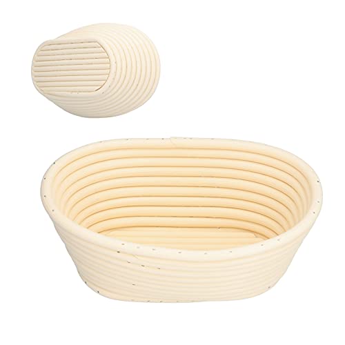 Cesto a prova di pane, rotondo lavabile ovale per pane in plastica cestino fatti a corpulento a lievito a lievitazione percucina (21 * 14 * 8cm)