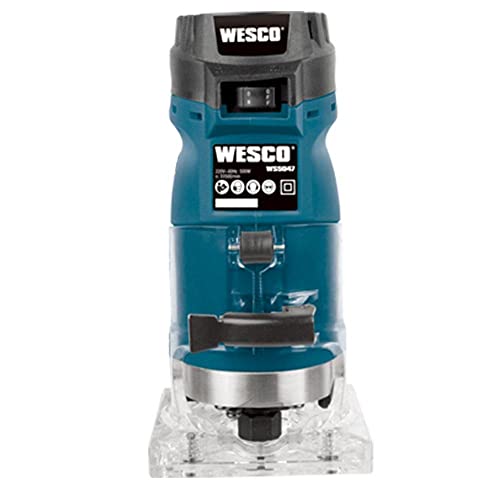 Tupia Laminadora Wesco WS5047 500W 220V – 33.500 RPM, Mandril 1/4', Ajuste de Profundidade sem Chaves, Acompanha Acessórios