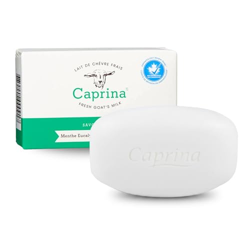 Caprina Fresh Goat’s Milk Bar Soap, Eucalyptus Mint | Organic Goat Milk Hand & Body Soap Bars, Moisturizing, Biodegradable, All-Natural & Eco-Friendly | With Vitamins A, B2, and B3-5 oz. (1 Pack)