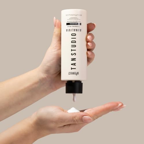BPerfect Cosmetics Tan Studio x Annalivia Gradual Tanning Milk, Hydrating Self Tanner for Body, Natural Golden Olive Glow, Ceramides, Niacinamide, Shea Butter & Hyaluronic Acid, 200ml - Image 2