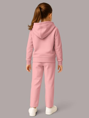 Image of HELLCAT Trendy Co-ords With Hoodie Sweatshirt and Trackpant Clothing Set for Girls.