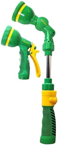 Miracle-Gro Watering Tool Kit – Includes 17 in. 6-Pattern Garden Hose Wand and 9-Pattern Heavy-Duty Spray Nozzle with Adjustable Spray Settings for Watering, Gardening, and Outdoor Use