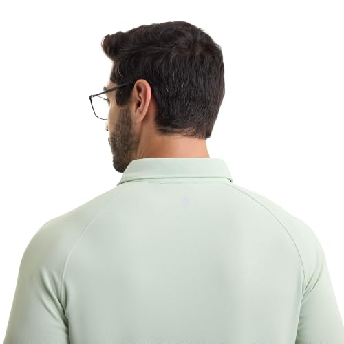 Image of Workday Shirt for Men Long Raglan Sleeve Regular Fit Superior Stretch Wrinkle Free Shape Retention Quick Dry Anti-Viral Finish UPF 50+