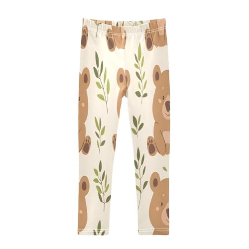 Bolaz Toddler Girls Leggings Printed Yoga Pants Leggings Cute Cartoon Bear for Kids