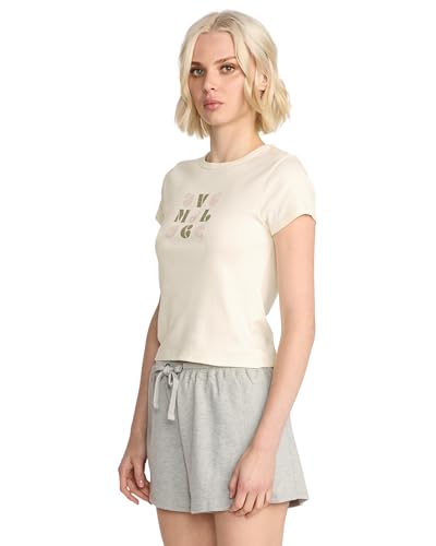 Image of Volcom Women's Have a Clue Short Sleeve Tee - Fitted T-Shirt with Striped Neck Taping