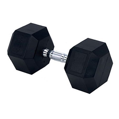Rubber Encased Solid Hex Dumbbell 50lb (EA)