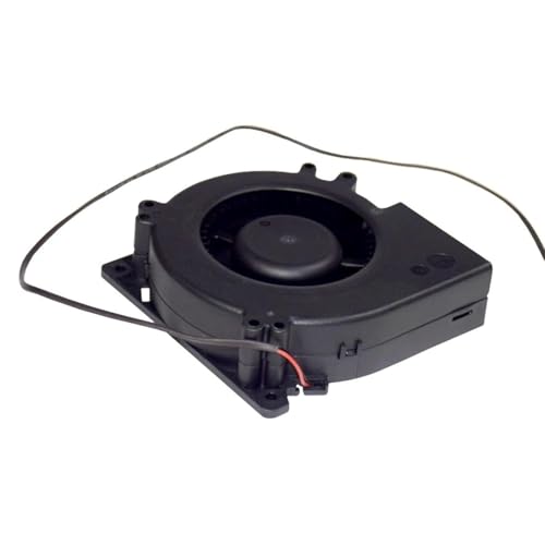 Image of Lighting Hub 6000 RPM 120mm x 32mm Square DC Blower Fan, Nozzle 12V, with 120V - 240V AC Plug, Variable Speed Controller, Centrifugal, for Outdoor Barbecues, Cooking, Wood Stove