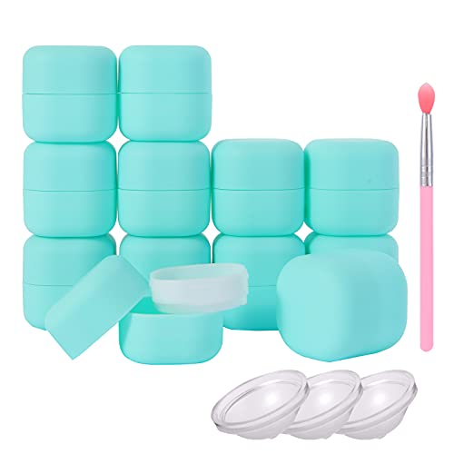 0.25 oz（7g） Empty Lip Balm Square Containers Tubes Refillable Chapstick Bulk 12 Pieces for Make Natural Lip Balm Lip Care - DIY & BPA FREE (Blue)