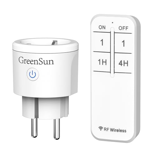 GreenSun Télécommande Prise Connectée Sans Fil - Commande à Distance Avec Fonction de Temporisation - Prise de Courant Domotique RF