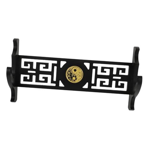 POPETPOP Design Wooden Sword Rack Vertical Wall Mount Holder for Home Decorative Sword Display
