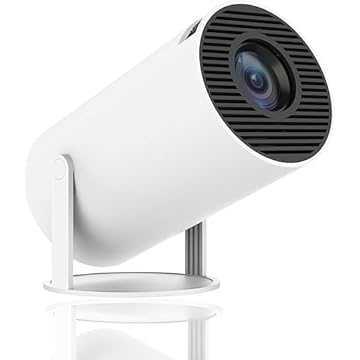 Projetor HY300, suporte 4K 1080P, Android 11 Smart, mini projetor portátil, projetor de filme giratório de 180°, compatível com laptop, PC, smartphone