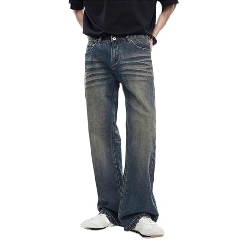 Men's Jeans – Flared Bootcut Denim Pants, Loose Fit Full-Length Trousers