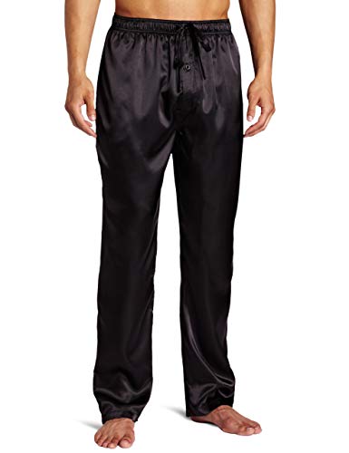 Springcmy Men's Classic Satin Sleep Pant Long Pajama Bottoms Solid Drawstring Loungwear Pants2